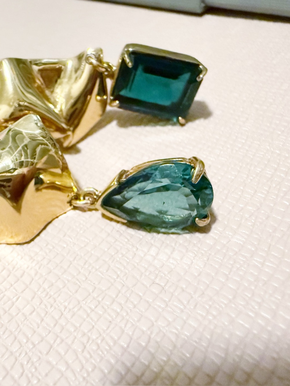 Cornelia Webb 24-Karat Gold-Plated Quartz Asymmetric Pear Drop Earrings - Picture 9 of 9